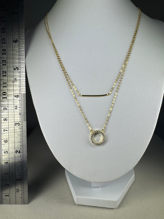 Circle and Gold Bar Necklace