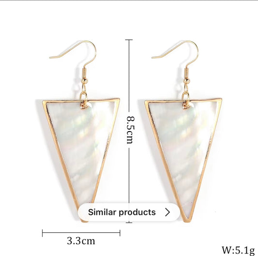 Geometric Mother of Pearl Earrings