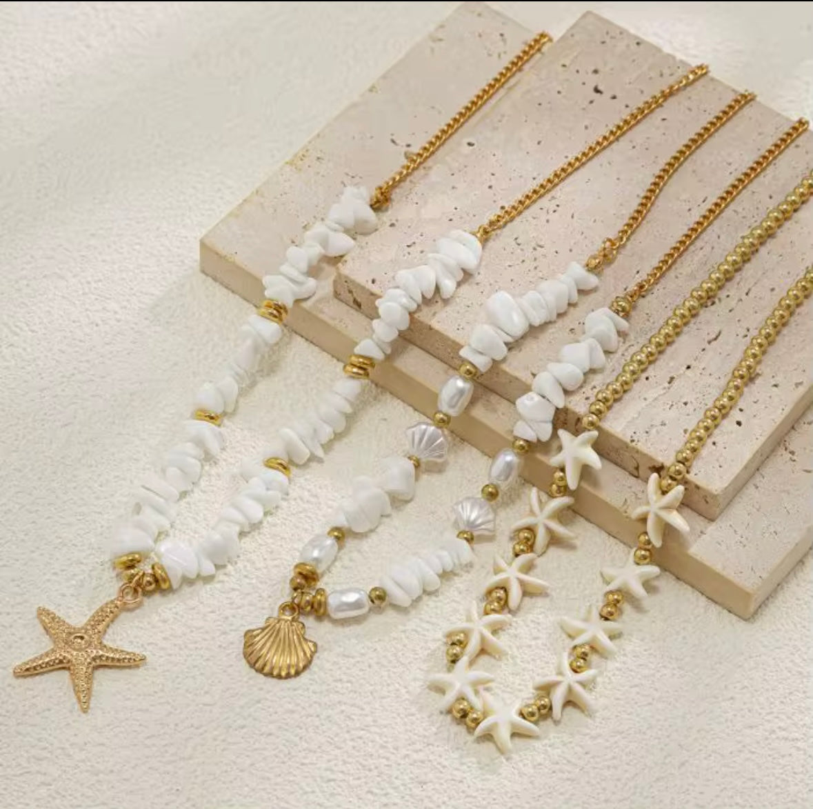 Star Fish Layered Matching Necklace Set