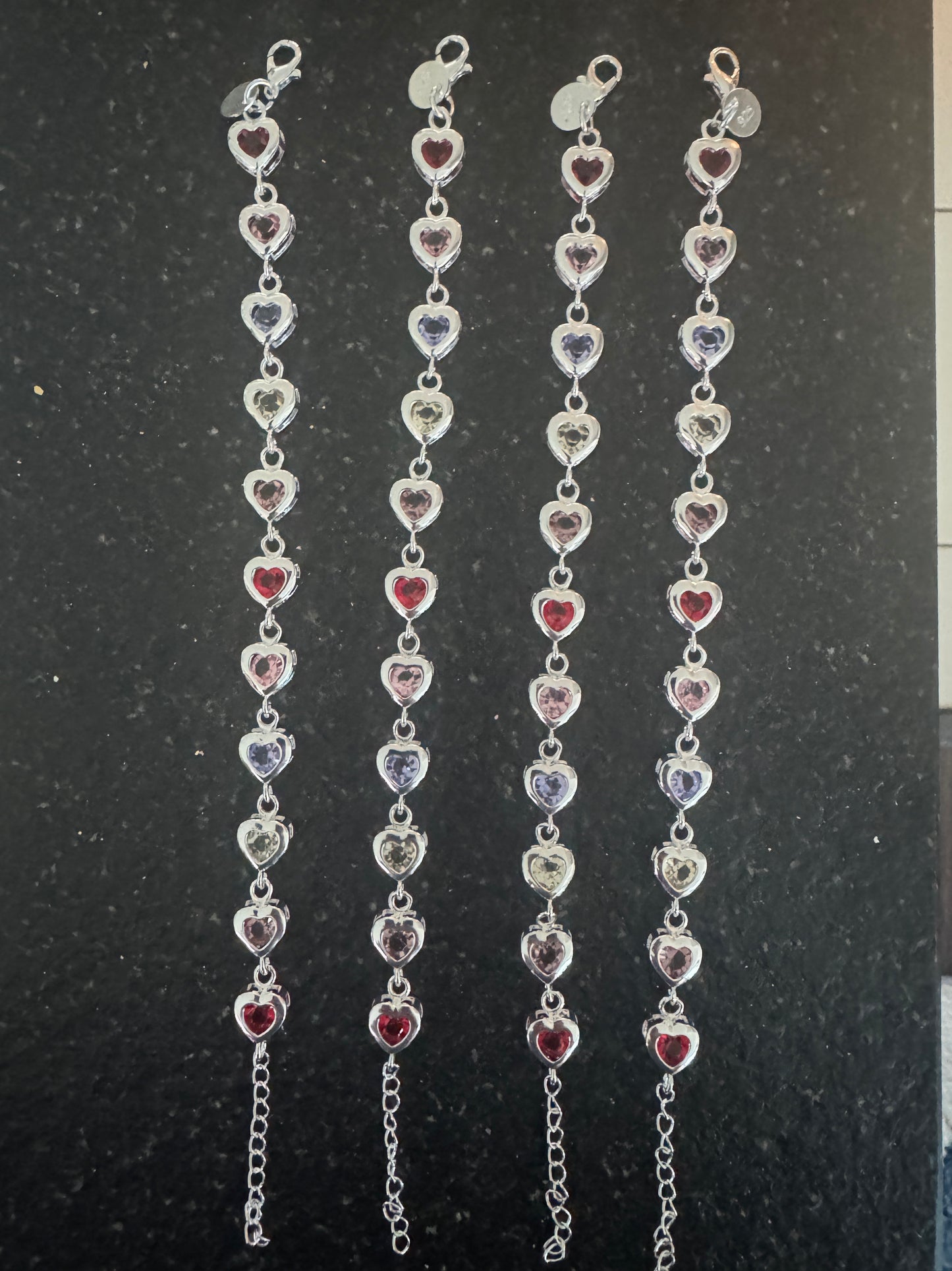 Silver Hearts Bracelet