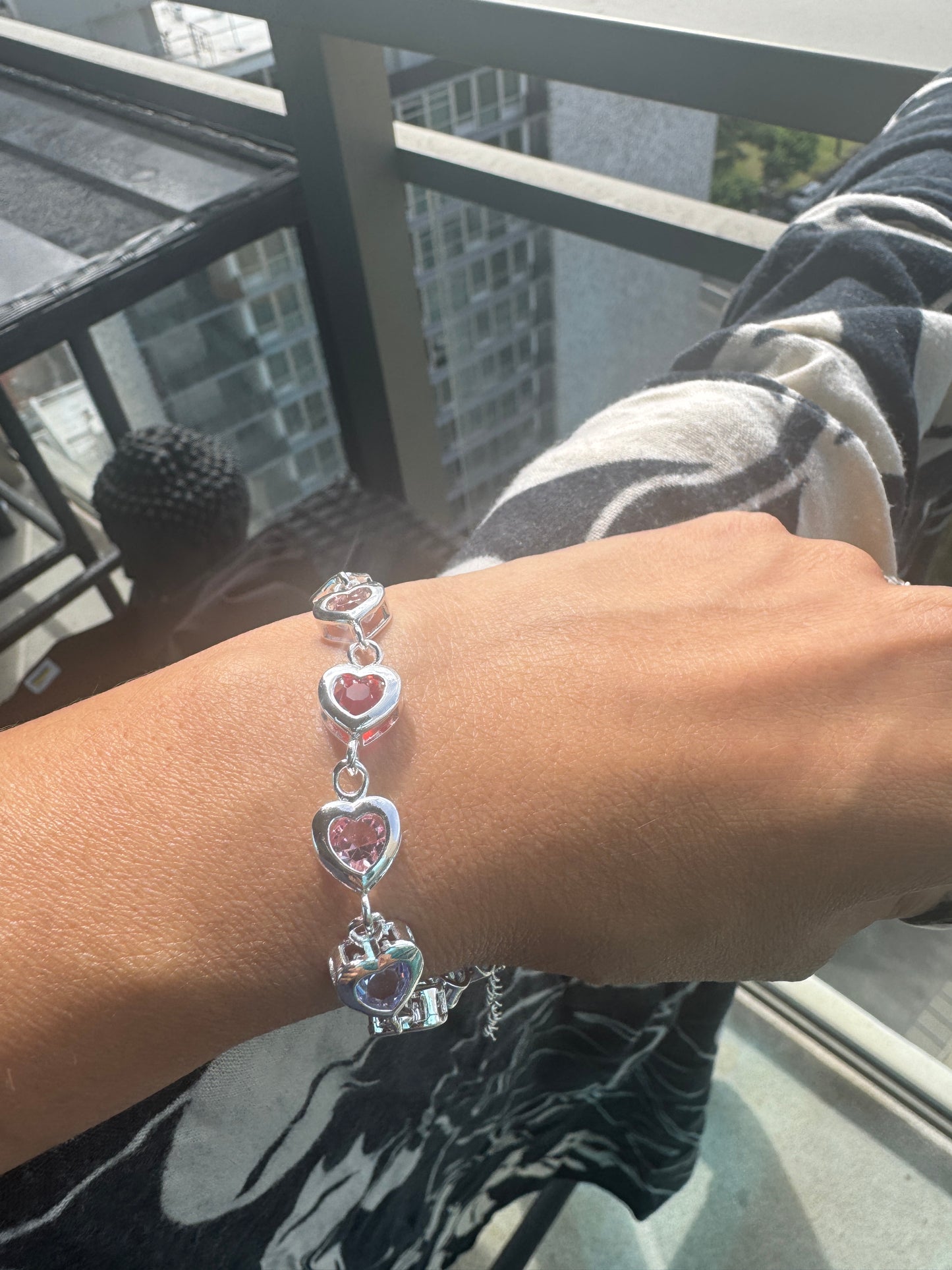Silver Hearts Bracelet