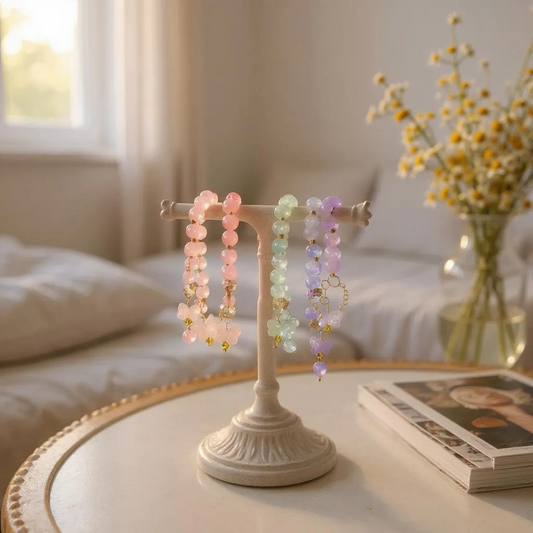 Colorful Handmade Beaded Butterfly Charm Bracelet