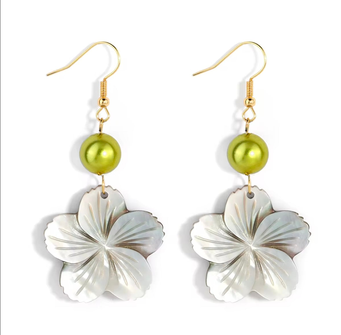 Hibiscus Flower Pearl Earring