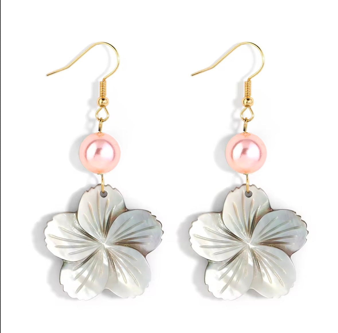 Hibiscus Flower Pearl Earring