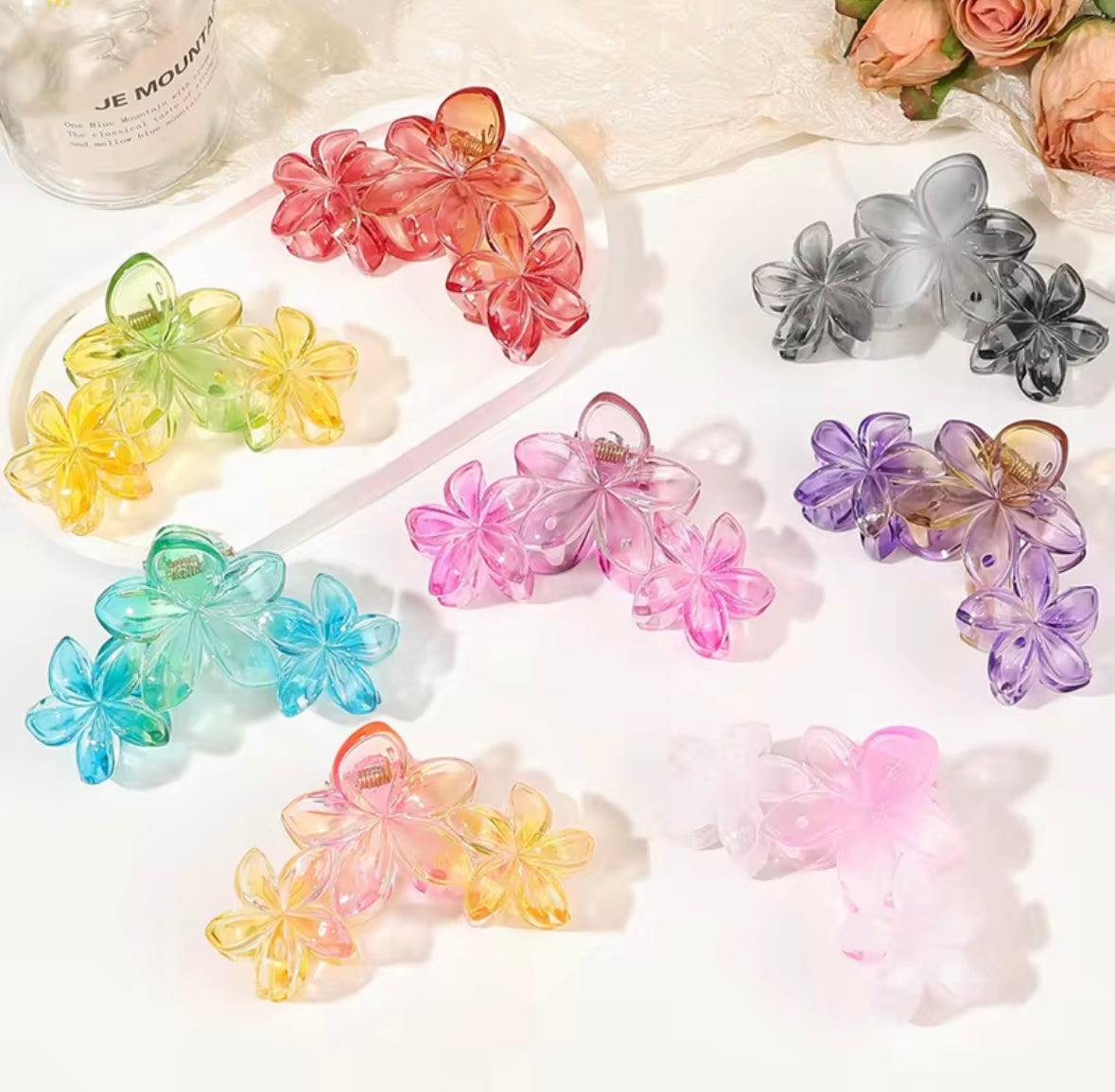 Plumeria Hair clips