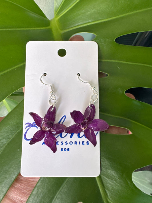 Mini Orchid flower Earrings