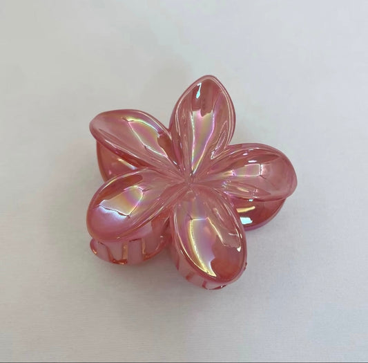Mauve Plumeria Hair Claw Clip