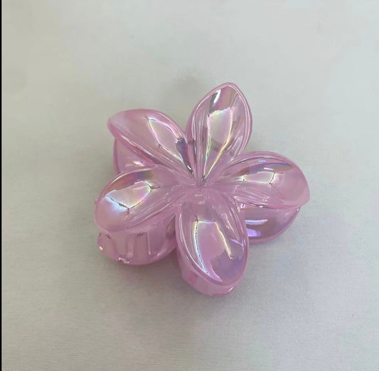 Pink Plumeria Hair Claw Clip