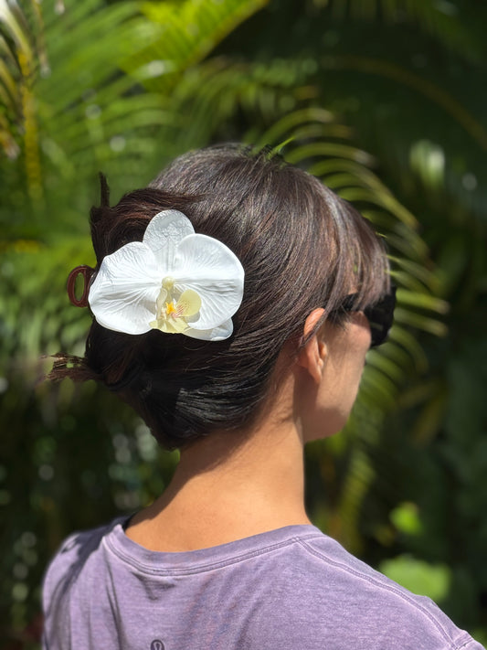 White Orchid Hair Clip